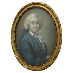 Antique Oval Pastel of a Well Dressed Gentleman