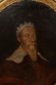 Antique Oval Portrait of Sir Alexander Gibson, Oil on Canvas, Framed in Wood