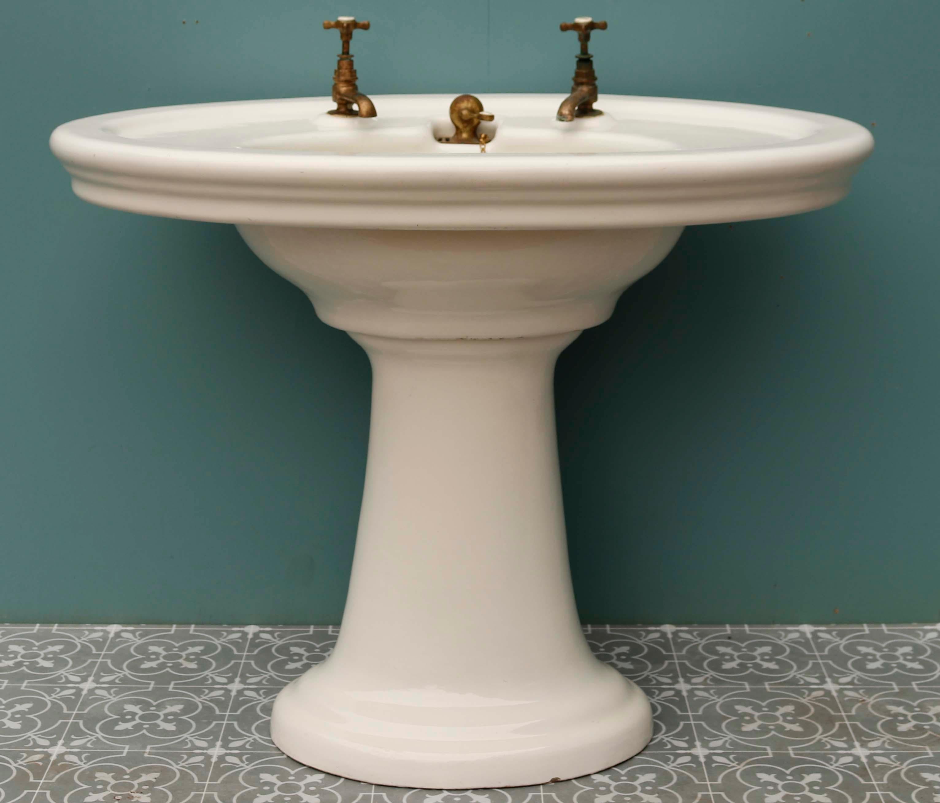 Antique Oval Shaped Pedestal Sink 2