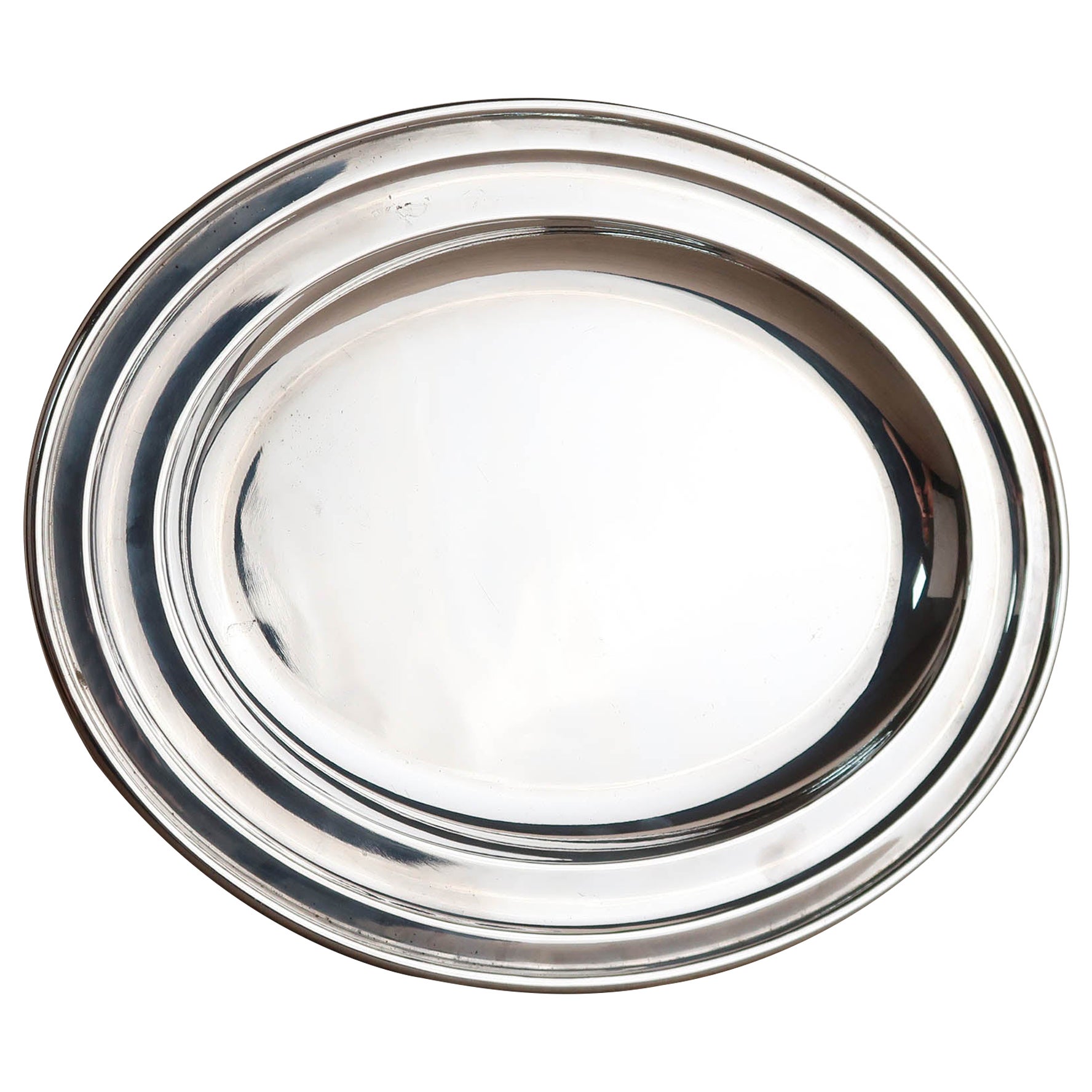 Antique Oval Silver Plated Tray, English, circa 1920