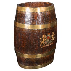 Antiguo Palillero Ovalado, Roble Inglés, Barril Tostado, Lazo de Paraguas, Victoriano