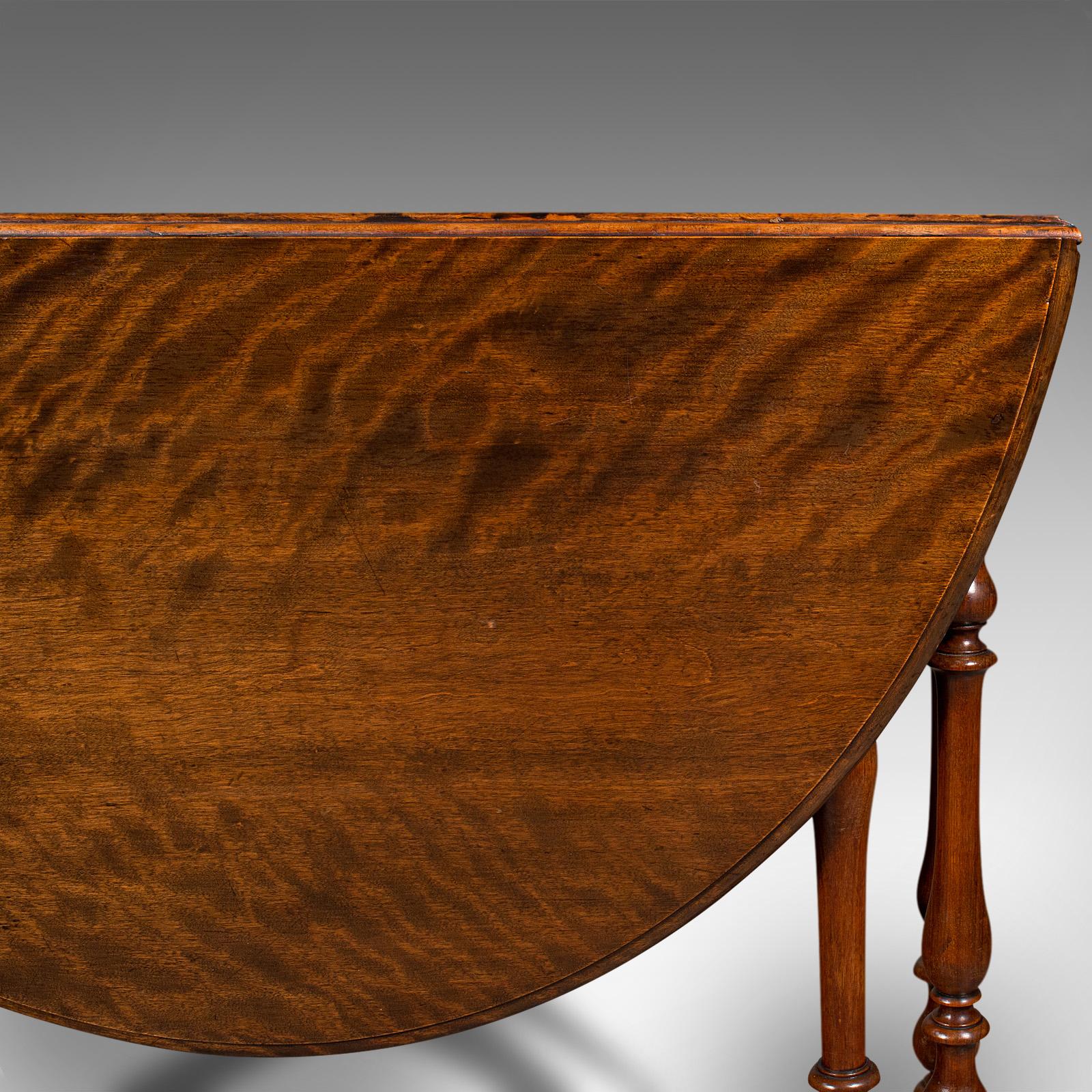 Ancienne table ovale Sutherland anglaise, pied de porte, d'appoint, victorienne, vers 1850 en vente 5
