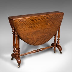 Antique Oval Sutherland Table, English, Gate Leg, Occasional, Victorian, C.1850