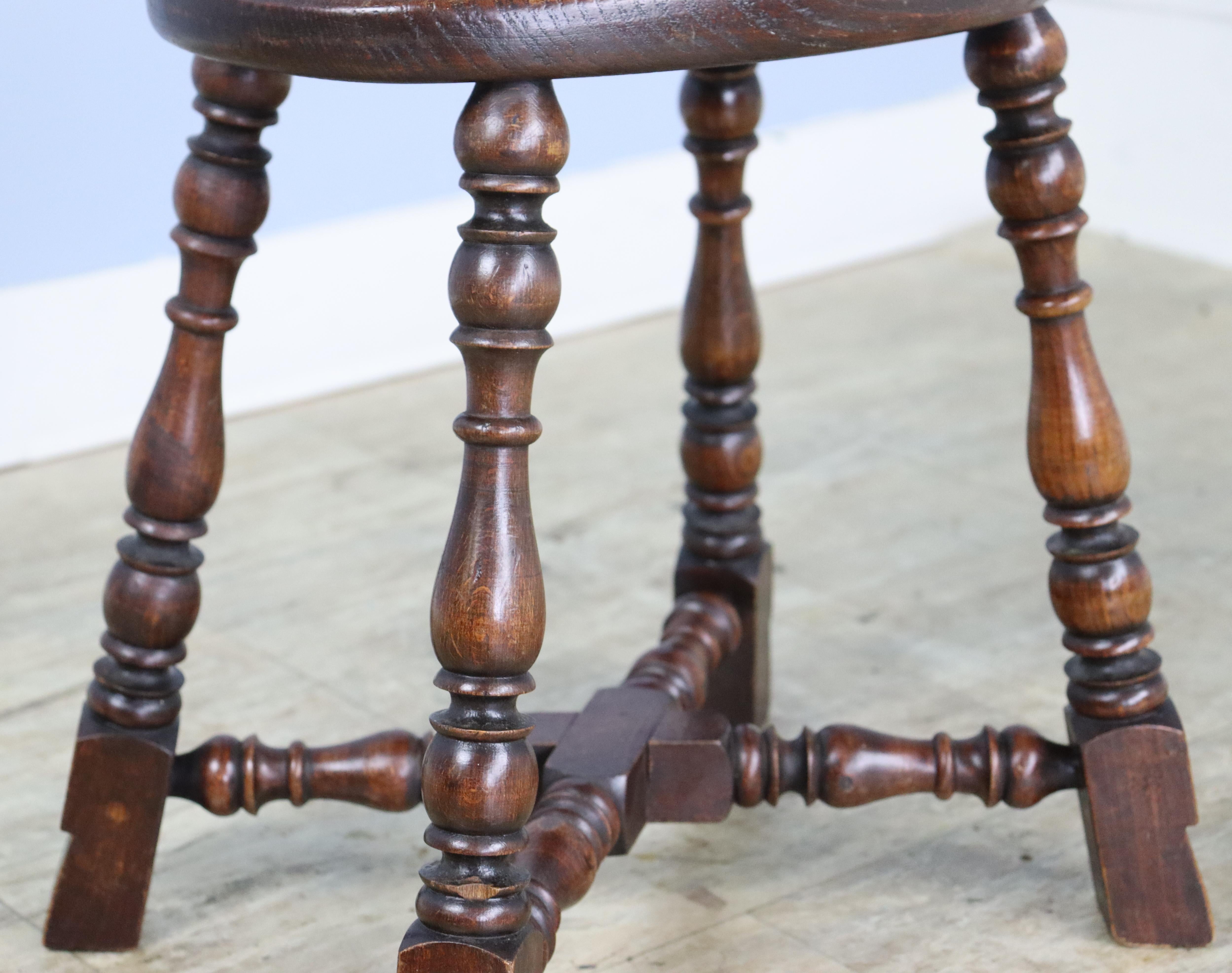 English Antique Oval Tavern Stool For Sale