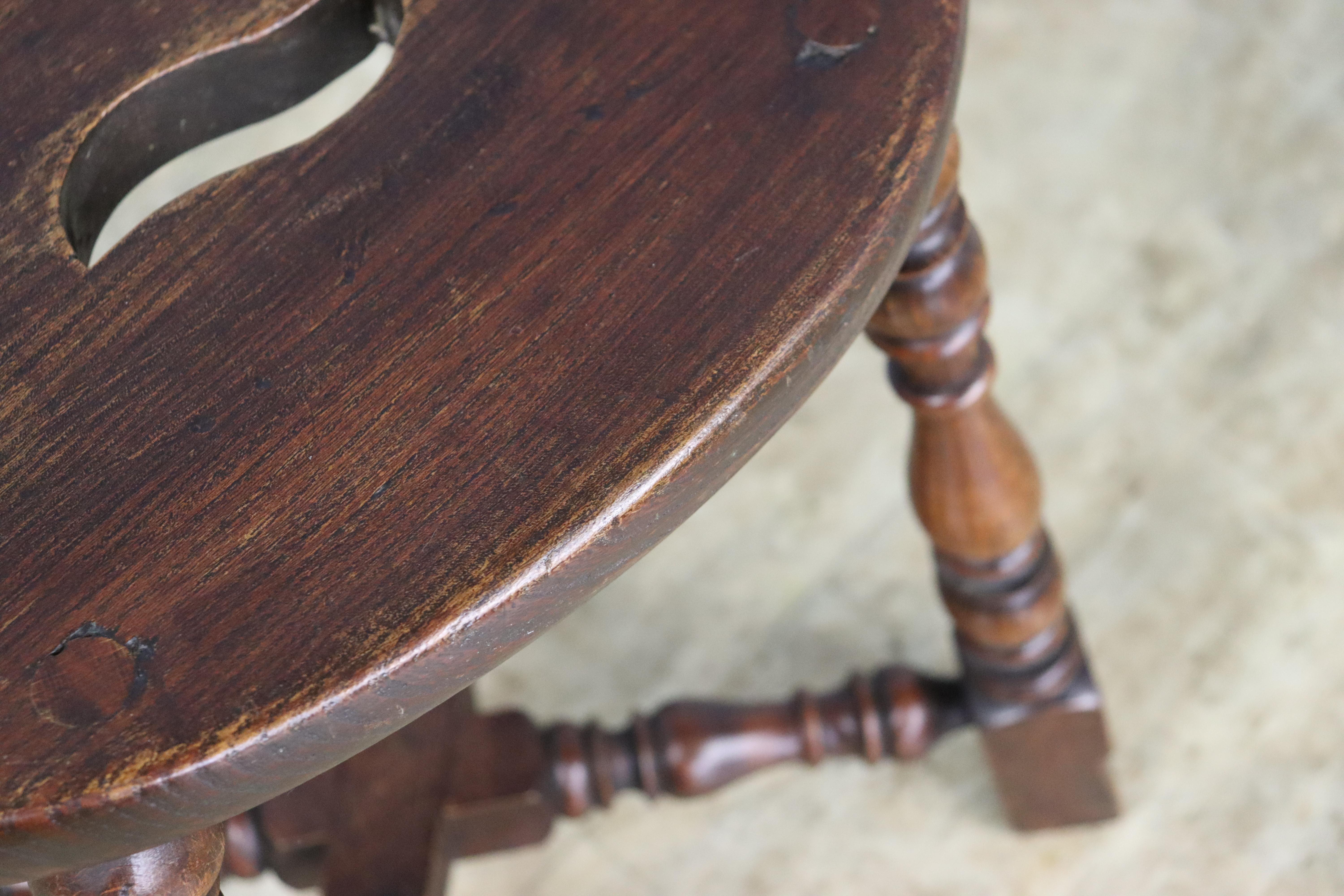 Early 20th Century Antique Oval Tavern Stool For Sale