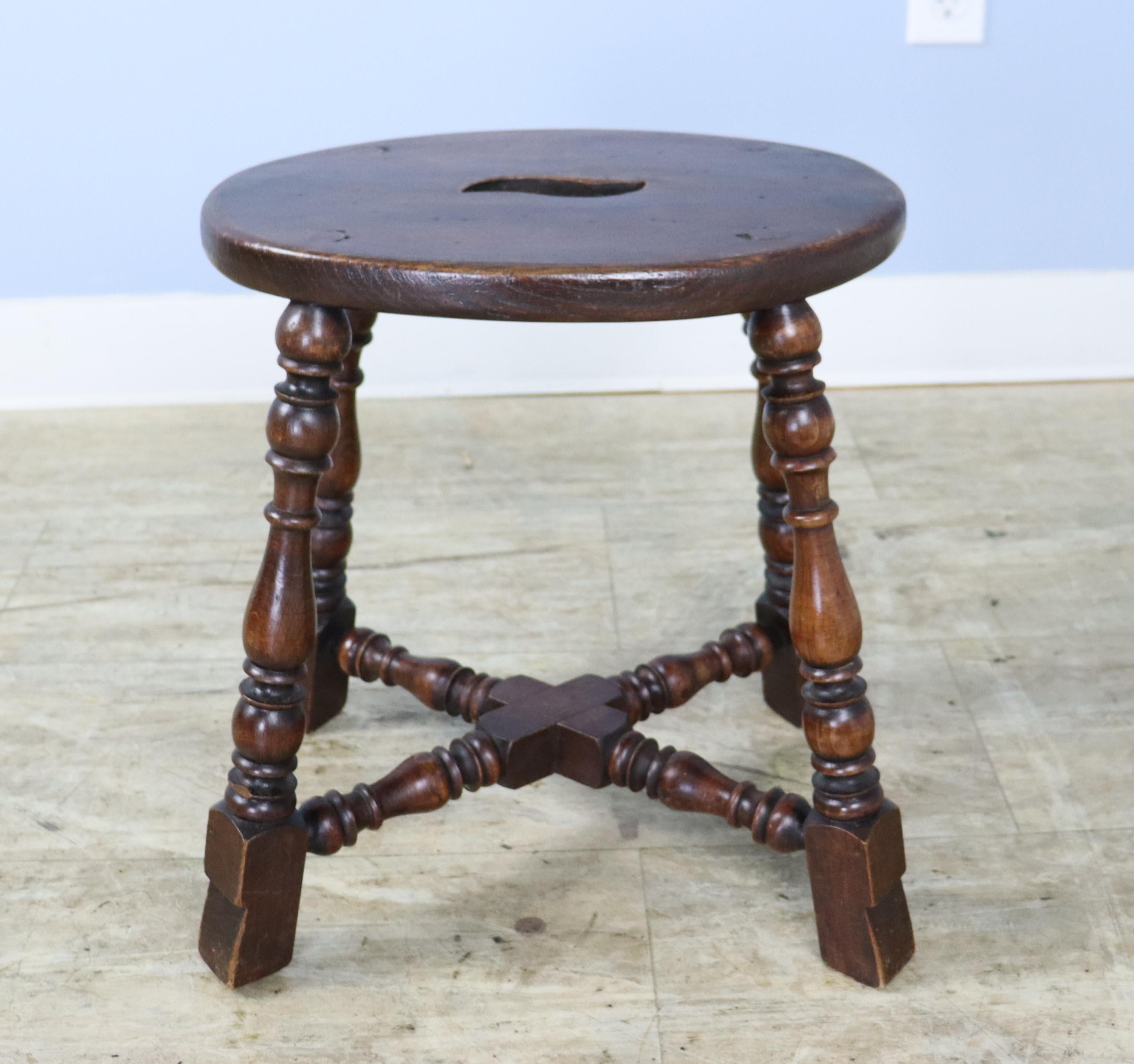 Antique Oval Tavern Stool For Sale 1