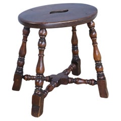 Tabouret de taverne ovale ancien