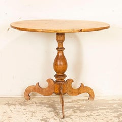 Antique Oval Tea or Pedestal Side Table, Sweden