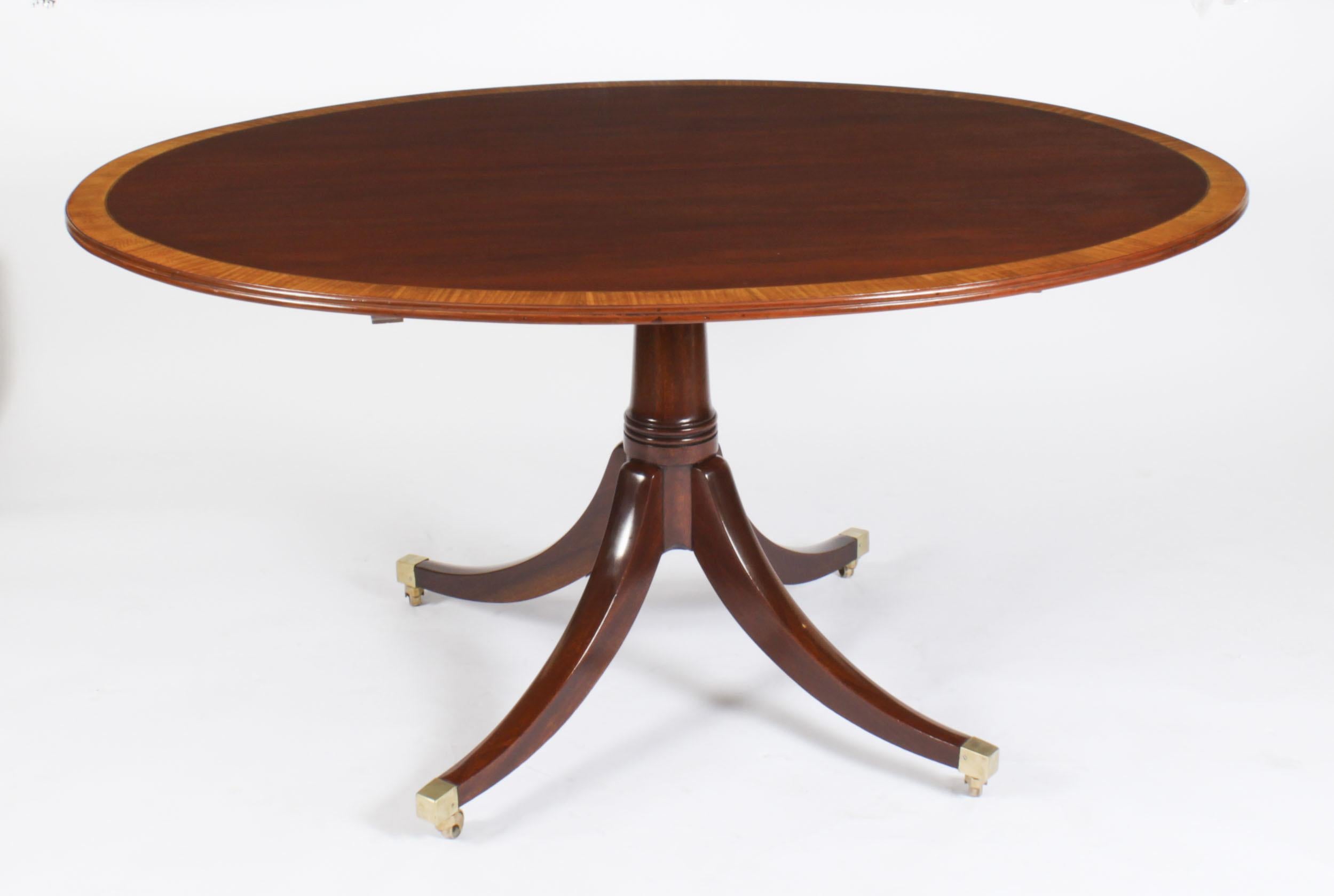 Mahogany Antique Oval Tilt Top Dining Table Early 20th Century & 6 Chairs