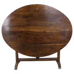 Antique Oval Walnut Vendange Table