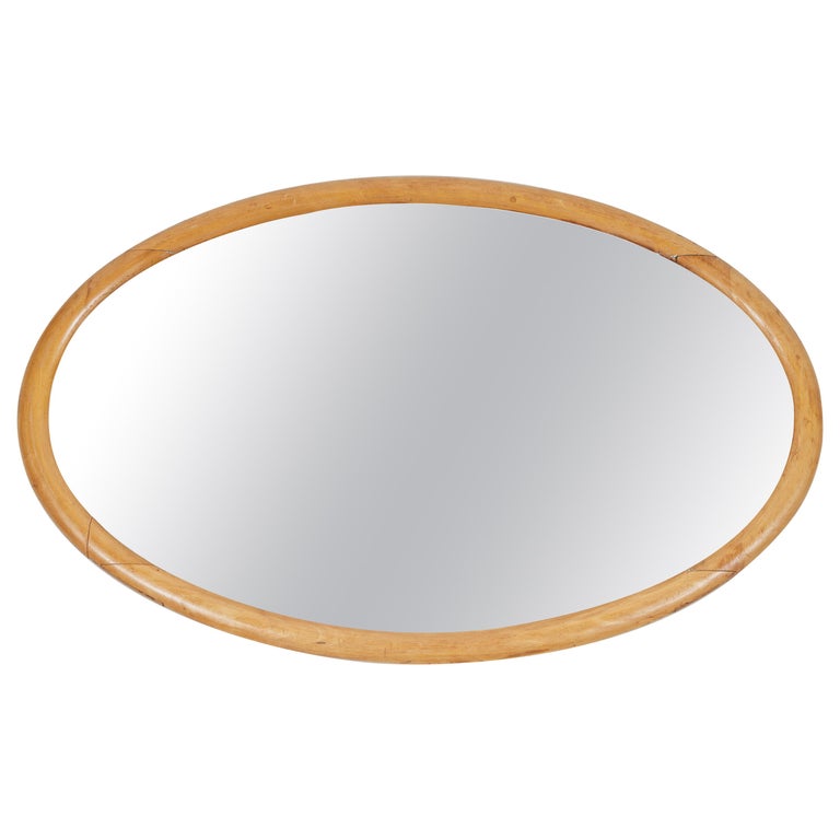 Antique Oval Wood Frame Mirror at 1stDibs