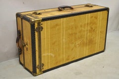 Antique Overland Trunk Wardrobe Fitted Steamer Trunk Hard Luggage Closet