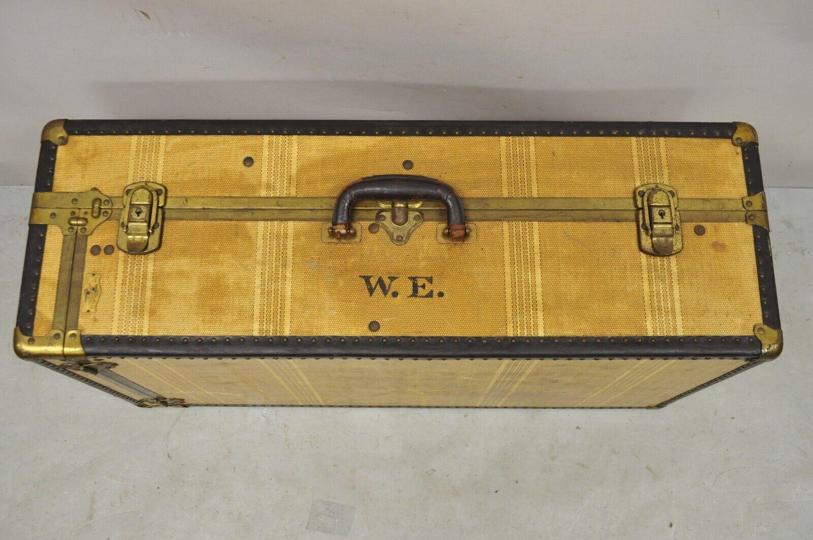20th Century Antique Overland Trunk Wardrobe Fitted Steamer Trunk Luggage Closet For Sale