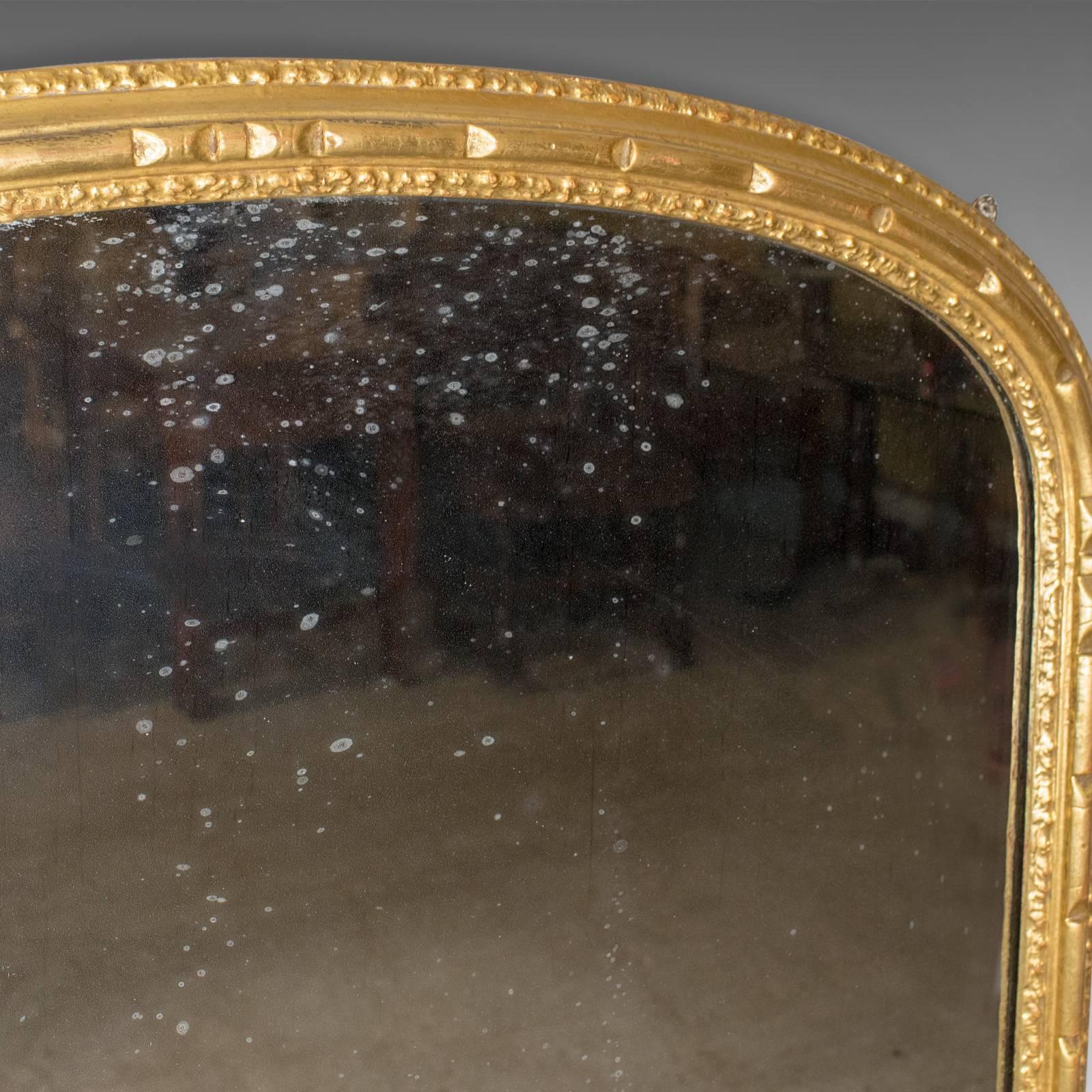 Antique Overmantel Mirror, English, Georgian Dome Top, Wall, Giltwood circa 1800 2