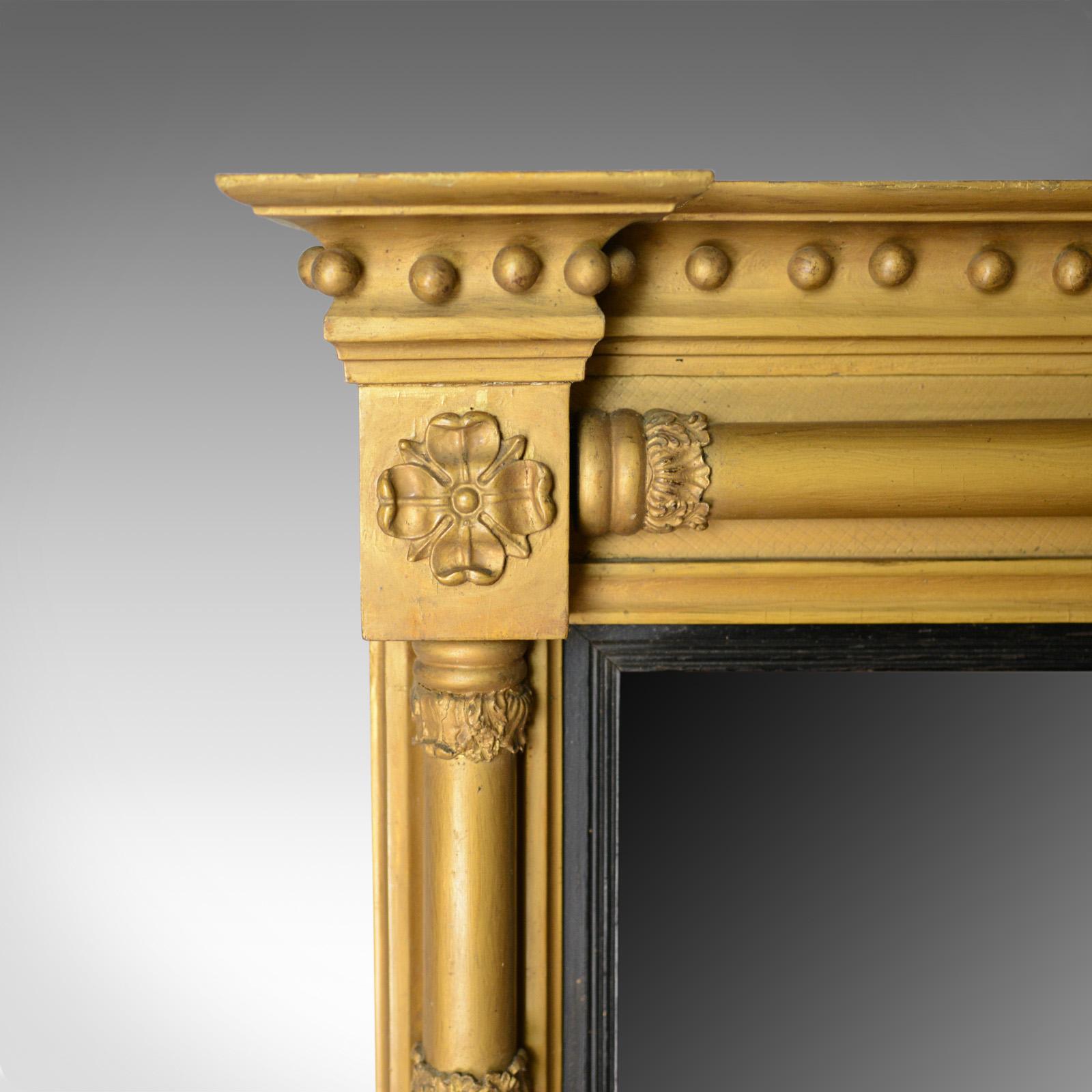 Antique Overmantel Mirror, English, Georgian, Giltwood Gesso, Wall, circa 1800 In Good Condition In Hele, Devon, GB