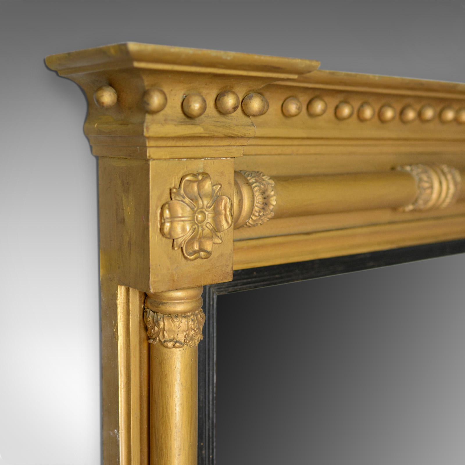 18th Century and Earlier Antique Overmantel Mirror, English, Georgian, Giltwood Gesso, Wall, circa 1800