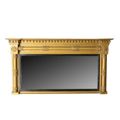 Antique Overmantel Mirror, English, Georgian, Giltwood Gesso, Wall, circa 1800