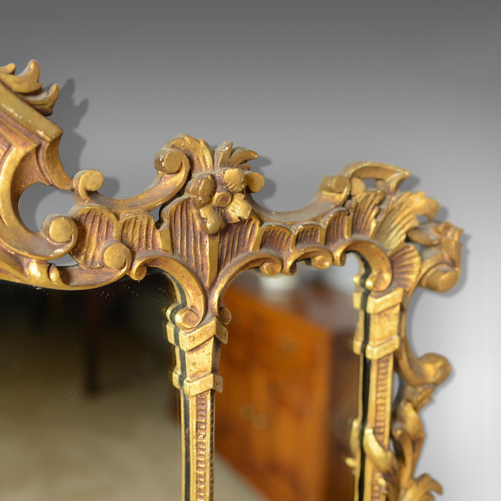 Antique Overmantel Mirror, English, Regency Revival, Giltwood, Triptych c.1900 In Good Condition In Hele, Devon, GB