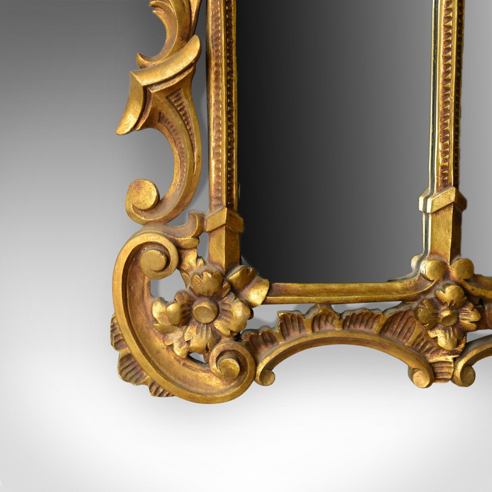 Antique Overmantel Mirror, English, Regency Revival, Giltwood, Triptych c.1900 1