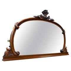 Antique Miroir de trumeau:: anglais:: noyer:: verre:: hall:: victorien:: circa 1860