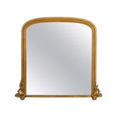 Antique Overmantel Mirror, Mid-Sized, English, Victorian, Wall, circa 1850
