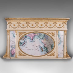 Antique Overmantle Mirror, Italian, Triptych, Fireplace, Late Victorian, C.1900