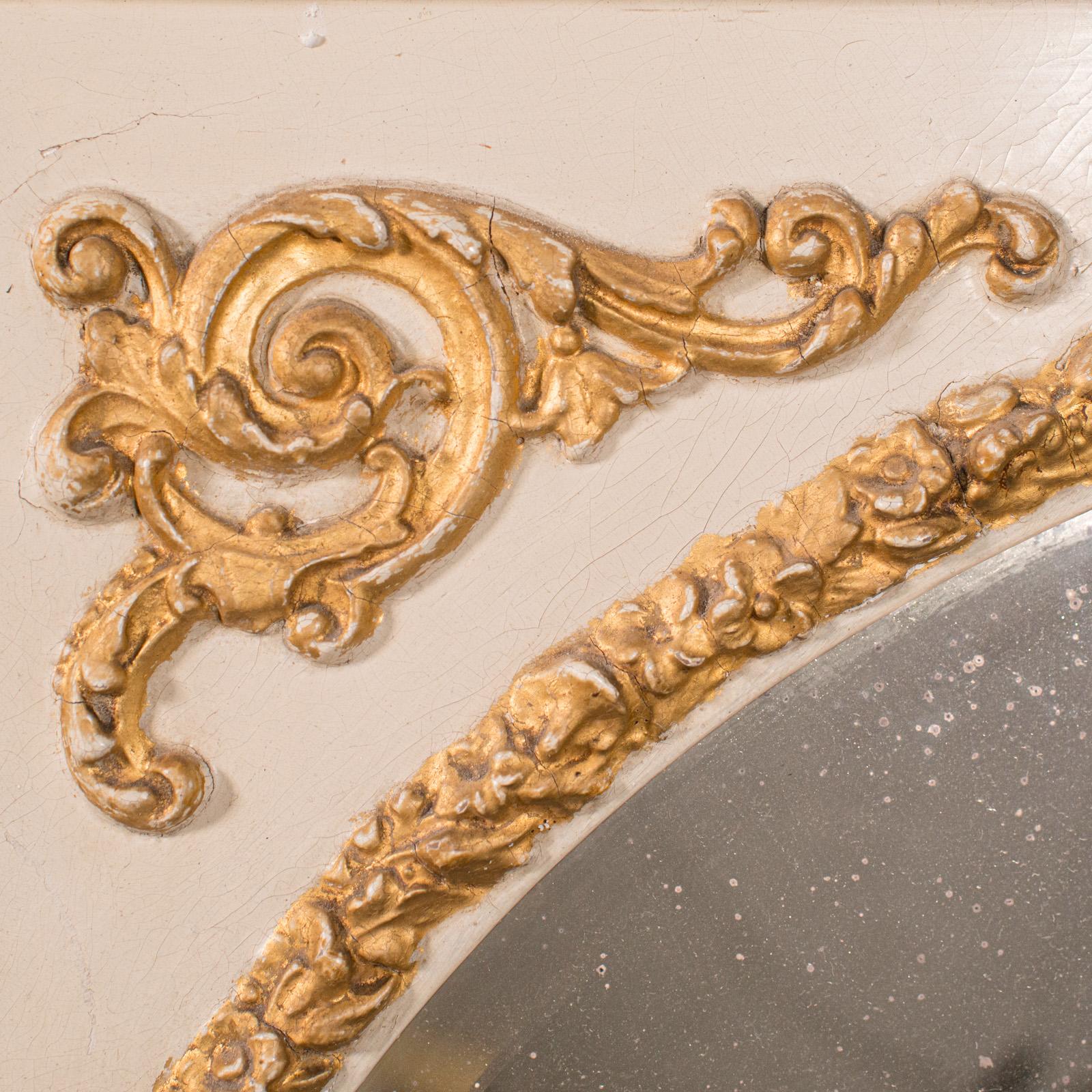 Miroir ancien surmonté d'un manteau, Italie, Triptyque, cheminée, fin de l'époque victorienne, vers 1900 en vente 2
