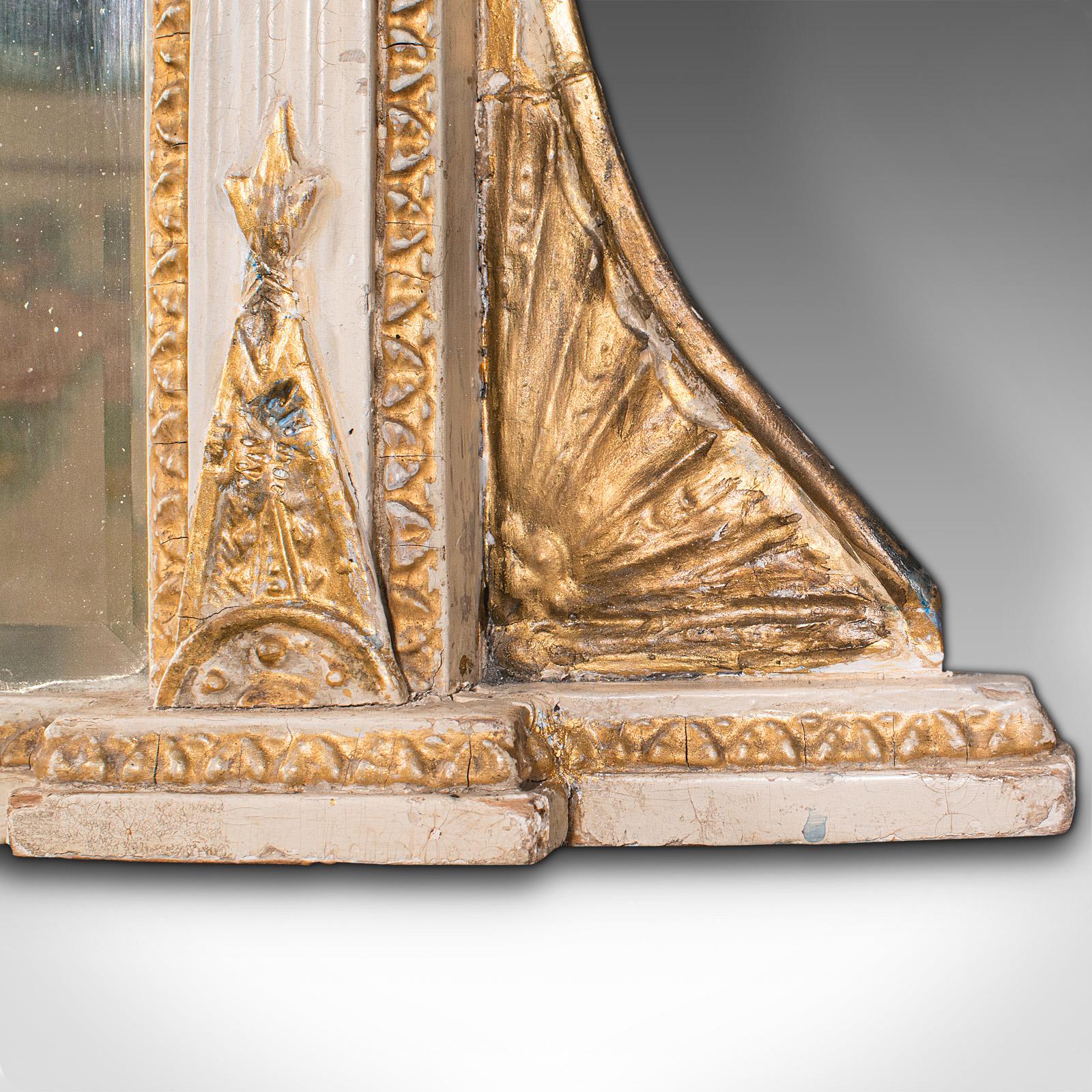 Miroir ancien surmonté d'un manteau, Italie, Triptyque, cheminée, fin de l'époque victorienne, vers 1900 en vente 3