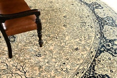 Antique Oversize Indian Amritsar Round Rug