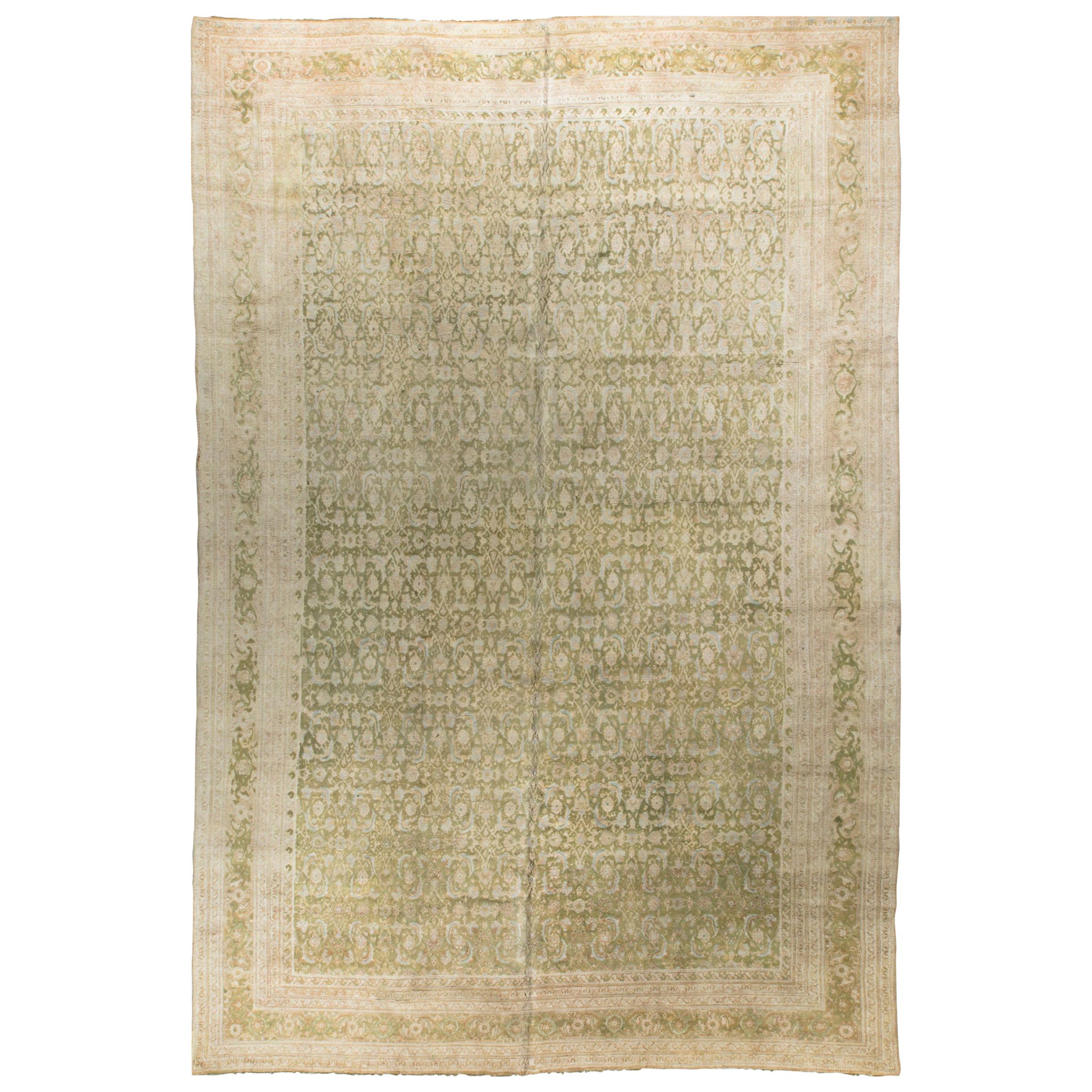 Tapis Agra ancien surdimensionné en coton indien, vers 1880  14'4 x 22'3
