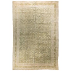 Tapis Agra ancien surdimensionné en coton indien, vers 1880  14'4 x 22'3