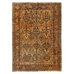 Grand tapis persan Bakhtiari surdimensionné marron et ivoire, vers les années 1930-1940