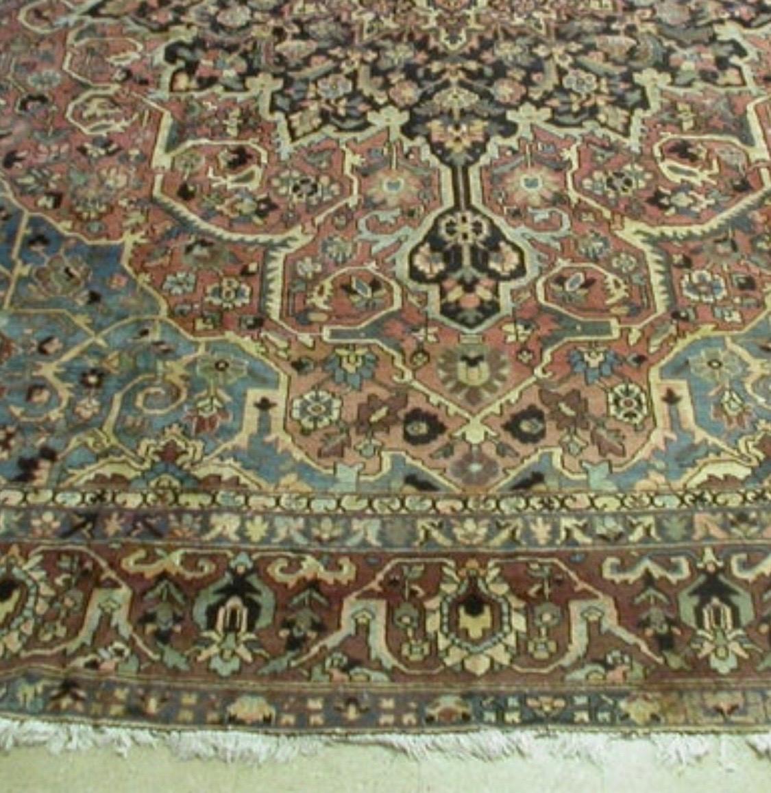 Antique Bakhtiari rugs were woven in Zagros Mountains of Iran, and mainly woven by villagers and nomads of the area. The pattern of Bakhtiari rugs is mainly geometric, sometimes semi-geometric, and seldom curvilinear. The designs tend to be very