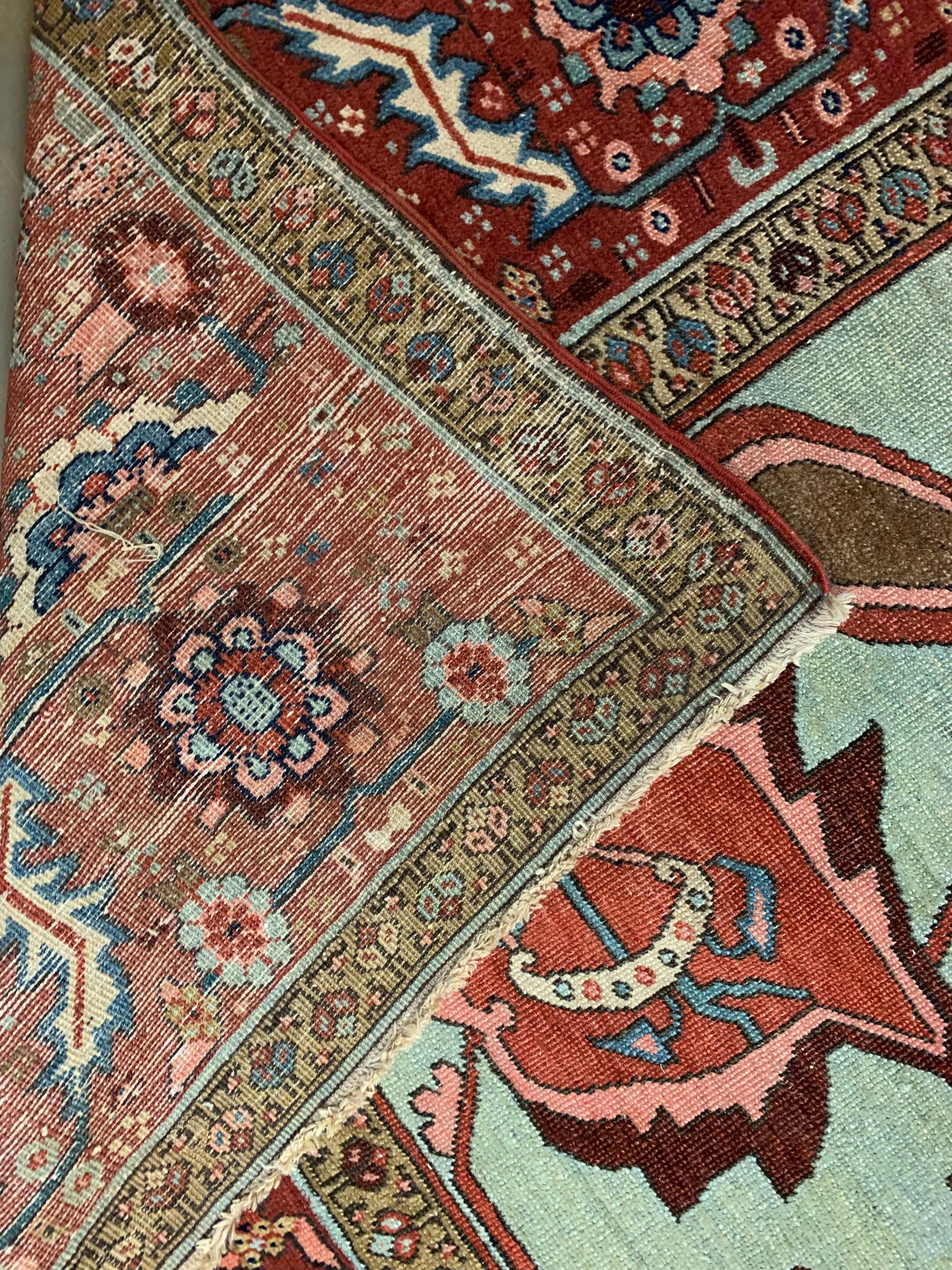 Wool Antique Oversize Persian Heriz Serapi Rug 11'5 x 18'3
