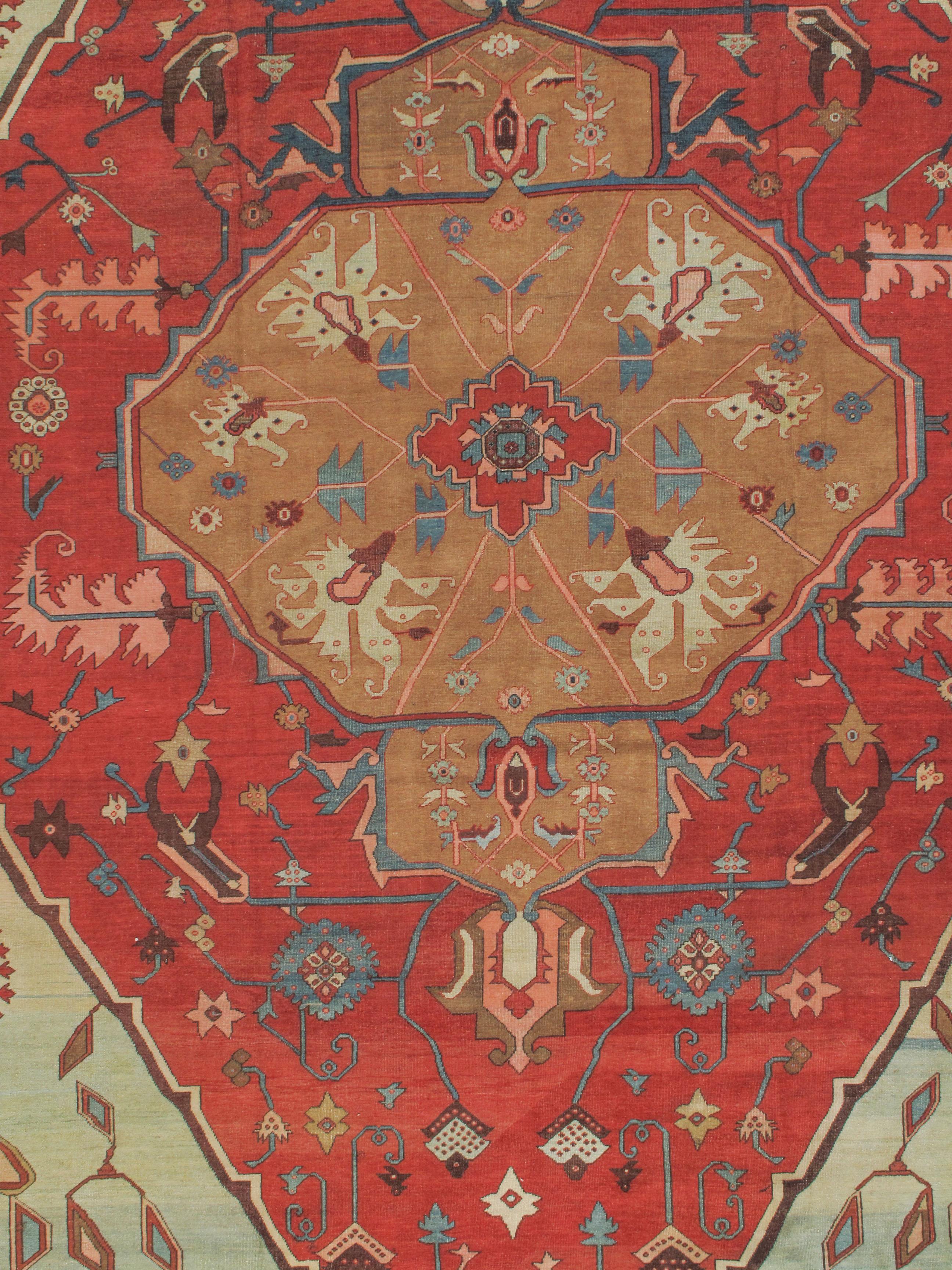 Antique Oversize Persian Heriz Serapi Rug 11'5 x 18'3 3