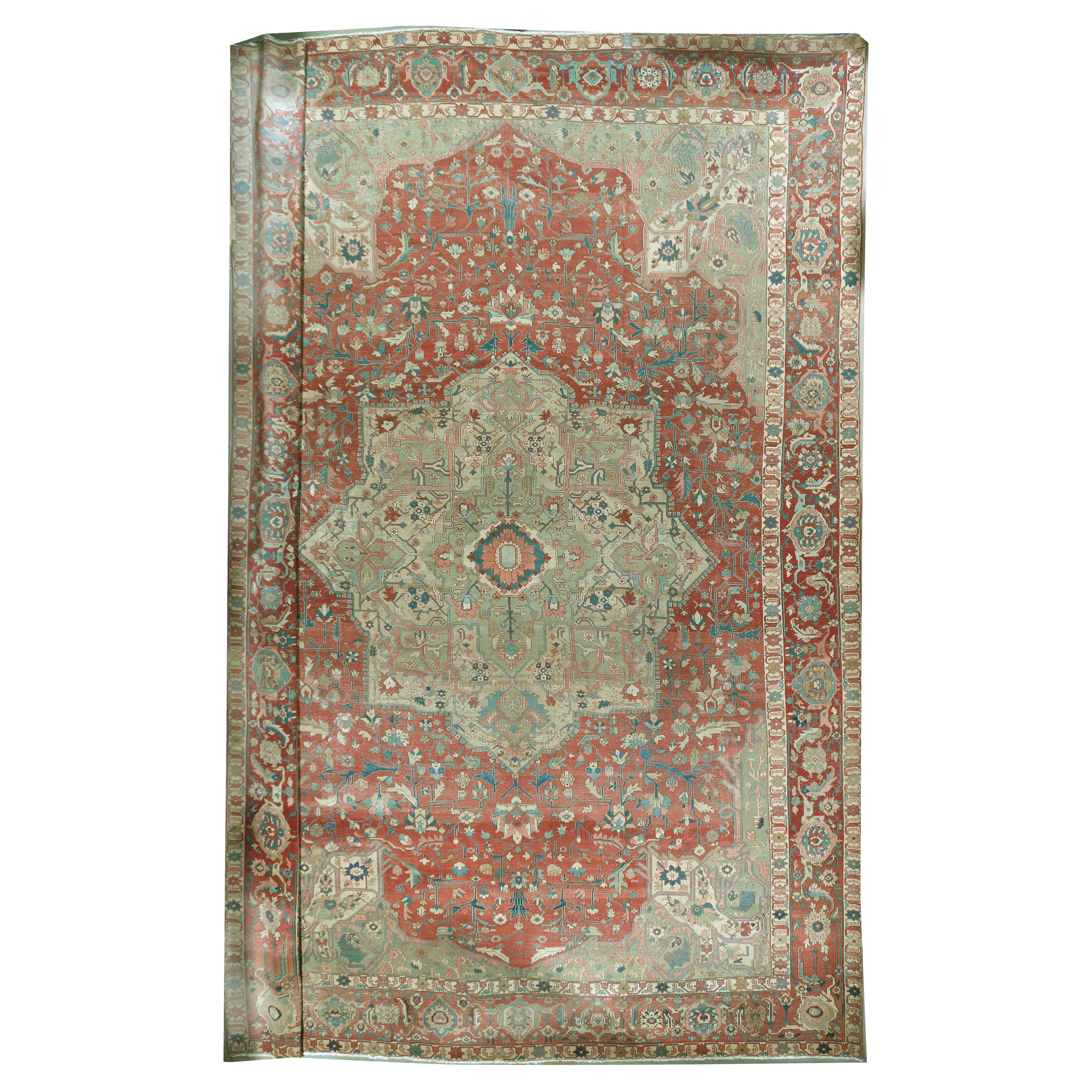 Antiker persischer Heriz-Serapi-Teppich in Übergröße  14'6 x 20'10 im Angebot