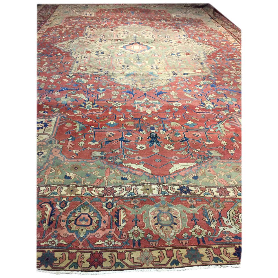 Antique Heriz Serapi Rug at 1stDibs