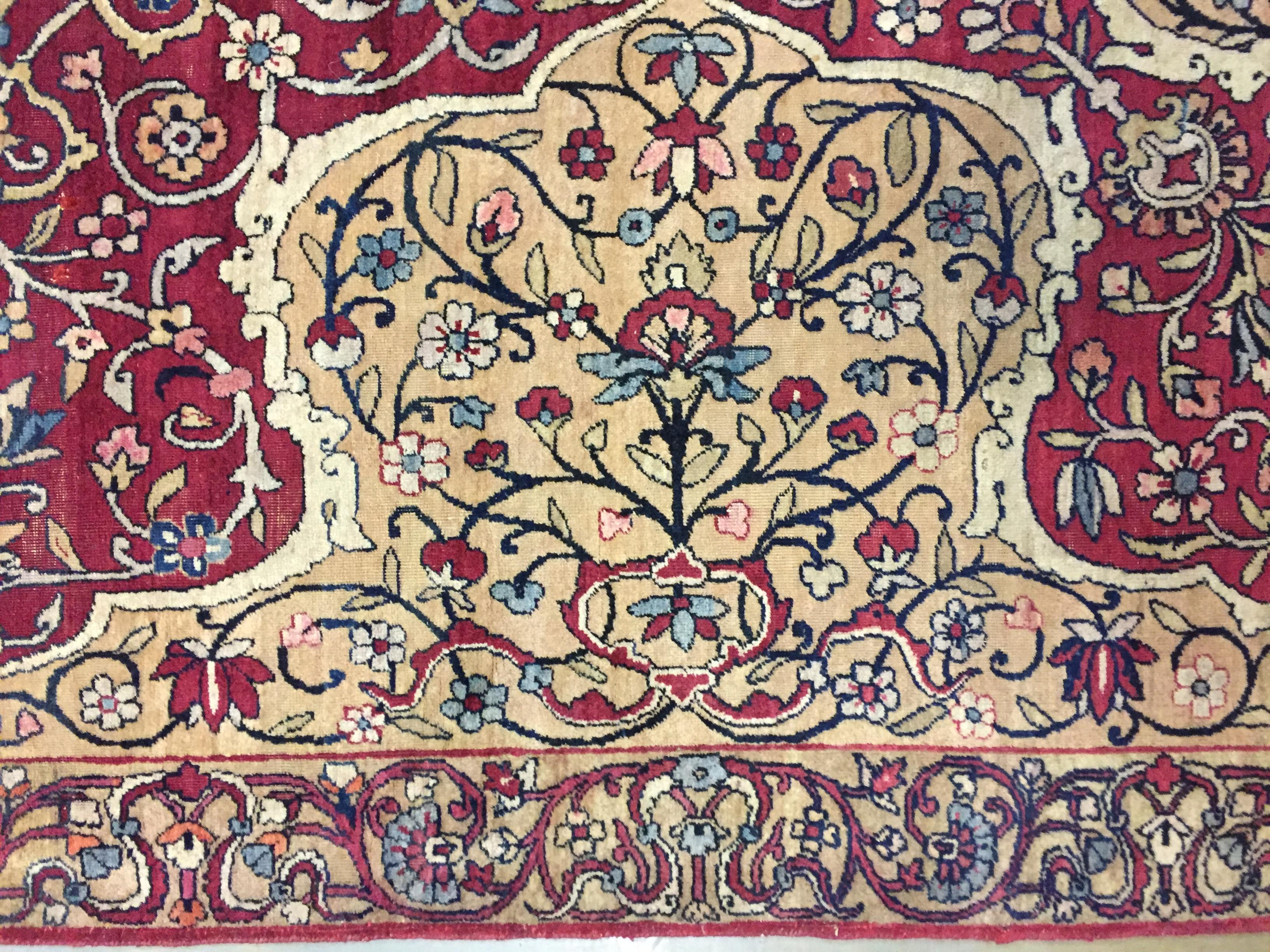 Hand-Woven Antique Oversize Persian Kerman Rug Carpet, 16'4 x 21'4 For Sale