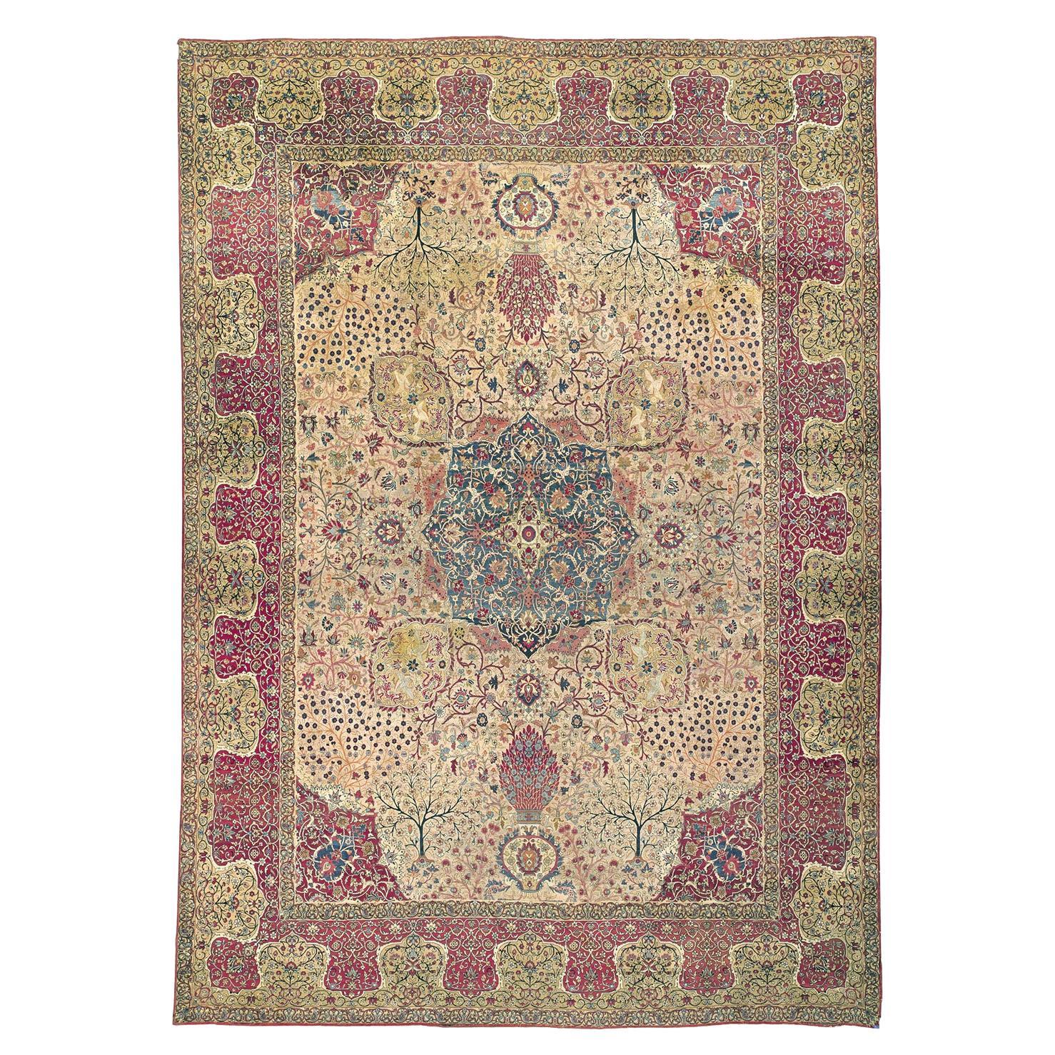 Antique Oversize Persian Kerman Rug Carpet, 16'4 x 21'4 For Sale