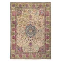 Antiker übergroßer persischer Kerman-Teppich in Übergröße, 16'4 x 21'4 cm