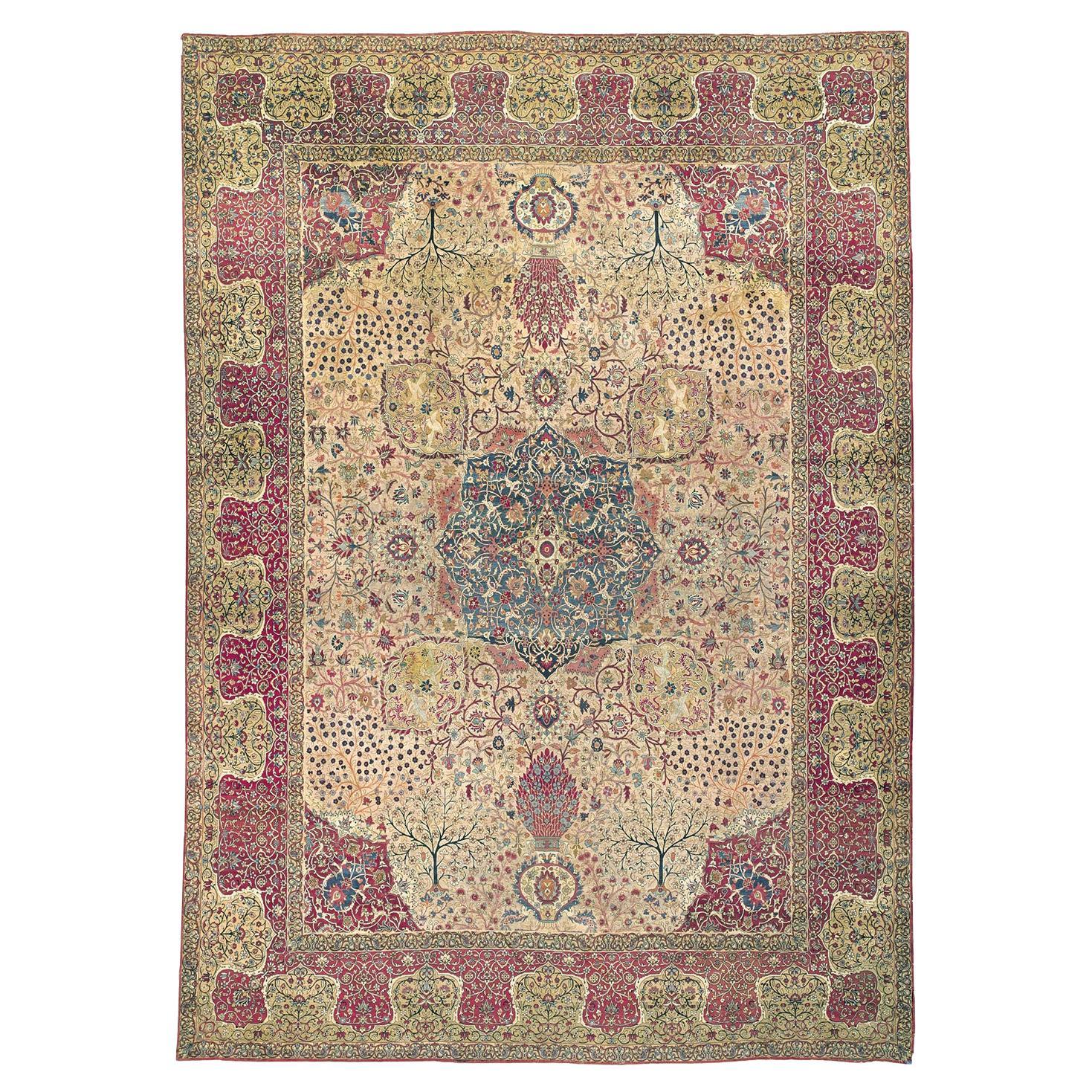 Antique Oversize Persian Kerman Rug Carpet, 16'4 x 21'4 For Sale