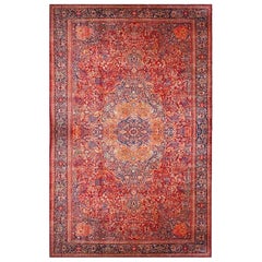 Tapis Sarouk persan ancien surdimensionné rouge Farahan, vers 1880-1900