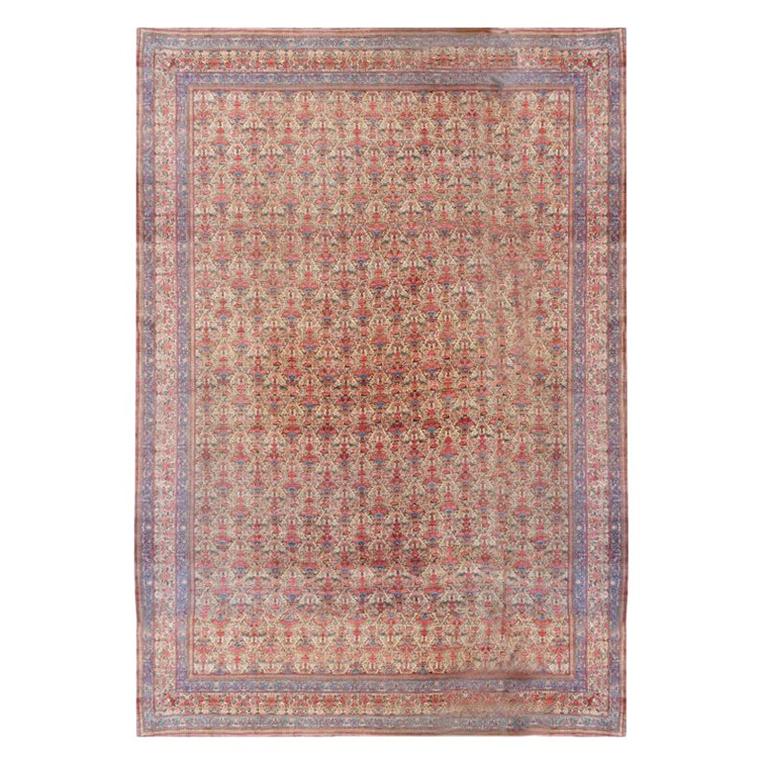 Antique Oversize Persian Tehran Rug Carpet, circa 1900  11'5 x 23'11 For Sale