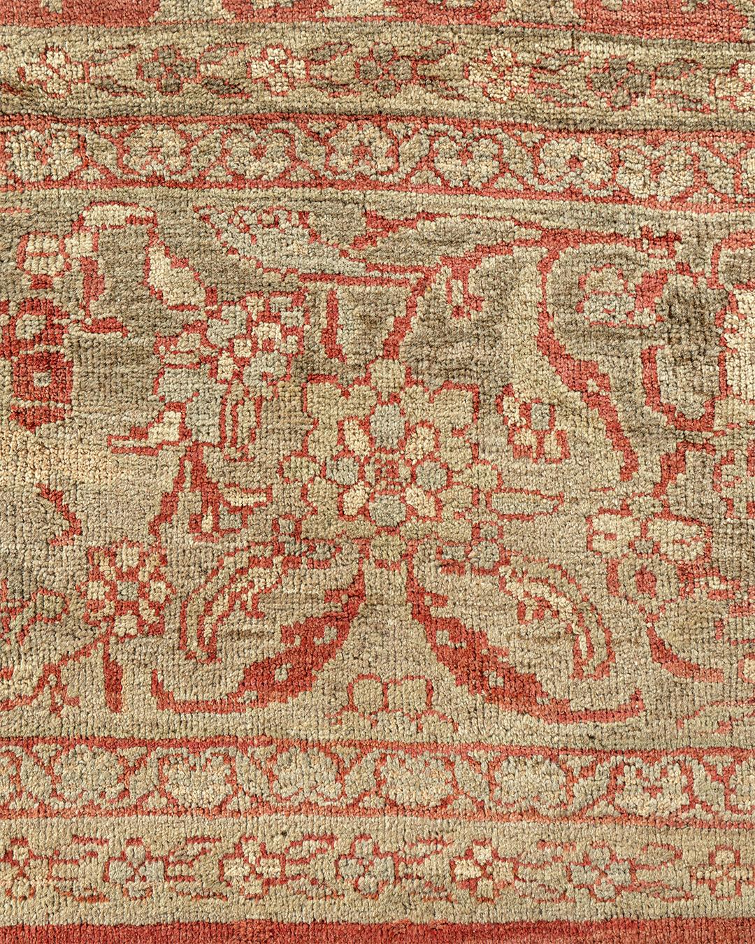 Hand-Woven Antique Oversize Persian Terracotta Sultanabad Rug, circa 1880  17'6 x 23'9 For Sale