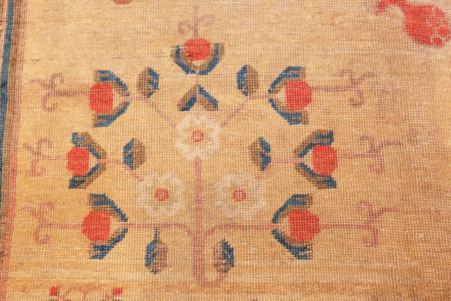 Antique Oversize Samarkand Pomegranate Design Khotan Rug 6