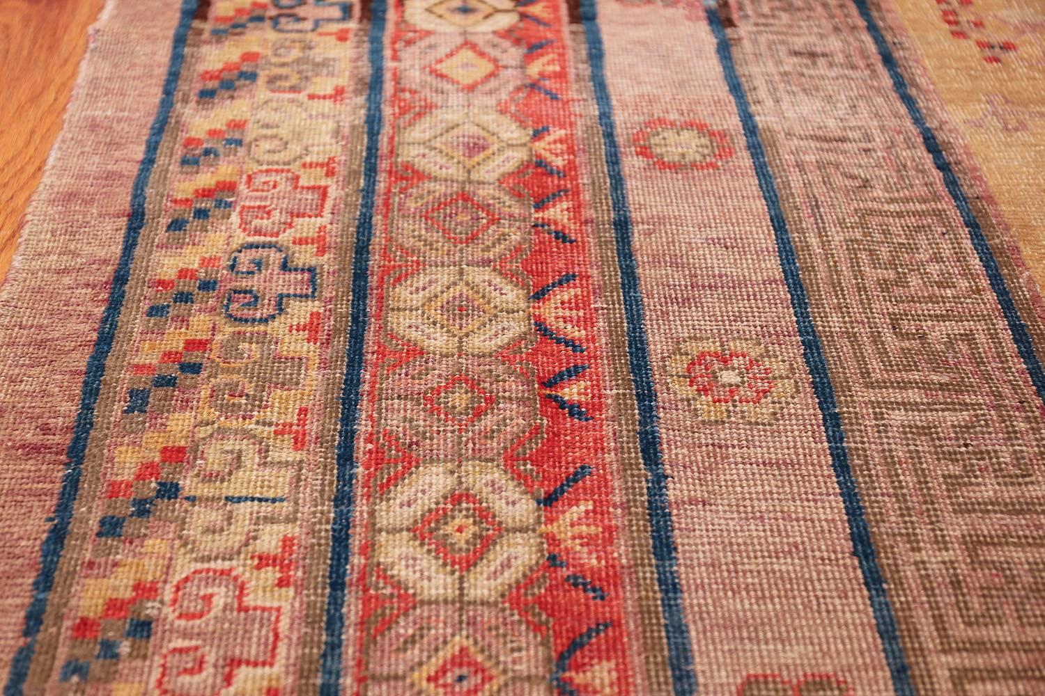 Wool Antique Oversize Samarkand Pomegranate Design Khotan Rug