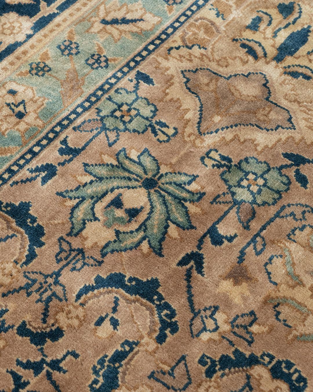 Antiker übergroßer Tan Indo Kirman Teppich, 14'7 x 23'9 im Angebot 2