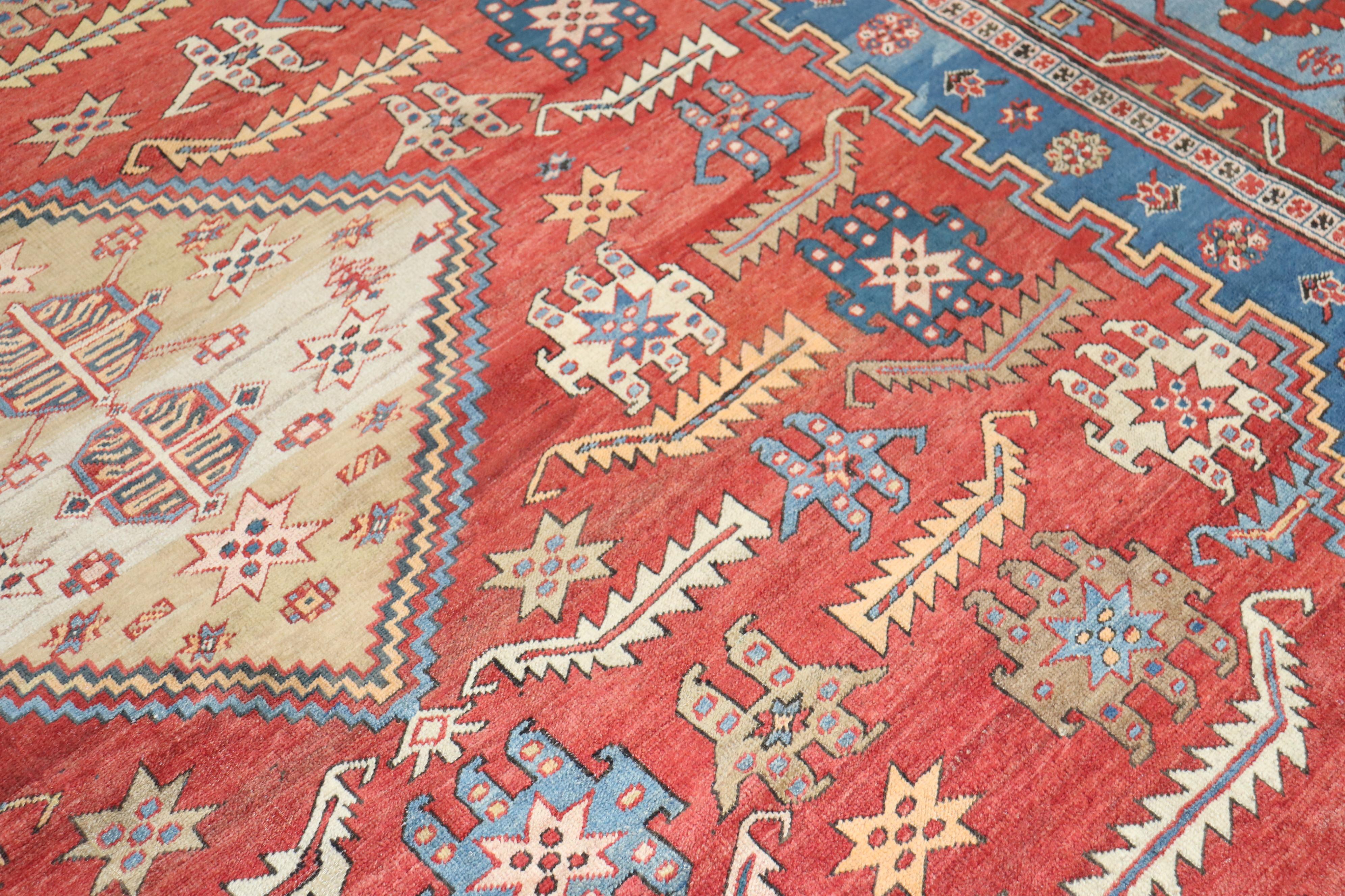 Antique Oversize Tribal Persian Bakshaish Rug For Sale 5