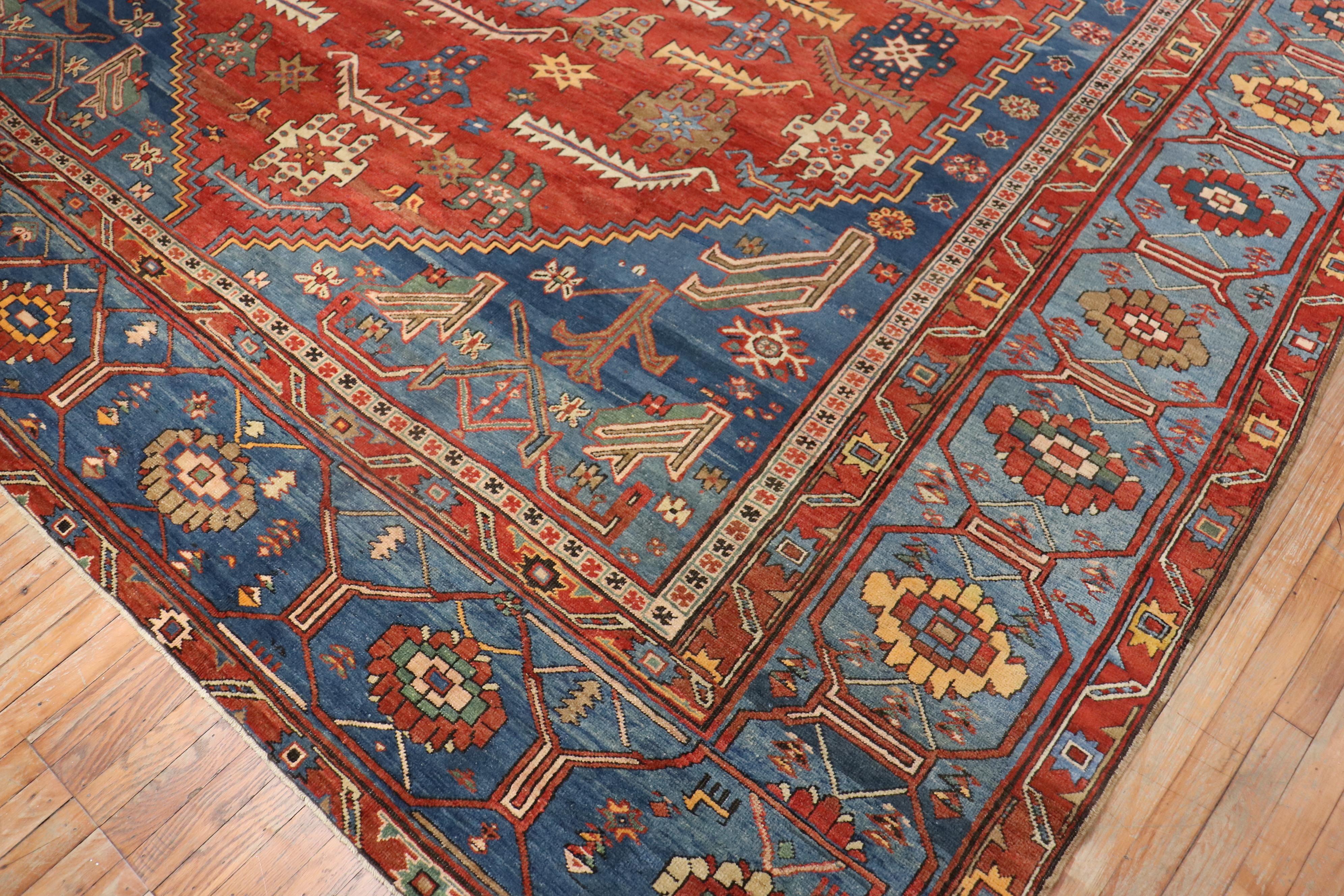 Antique Oversize Tribal Persian Bakshaish Rug For Sale 6