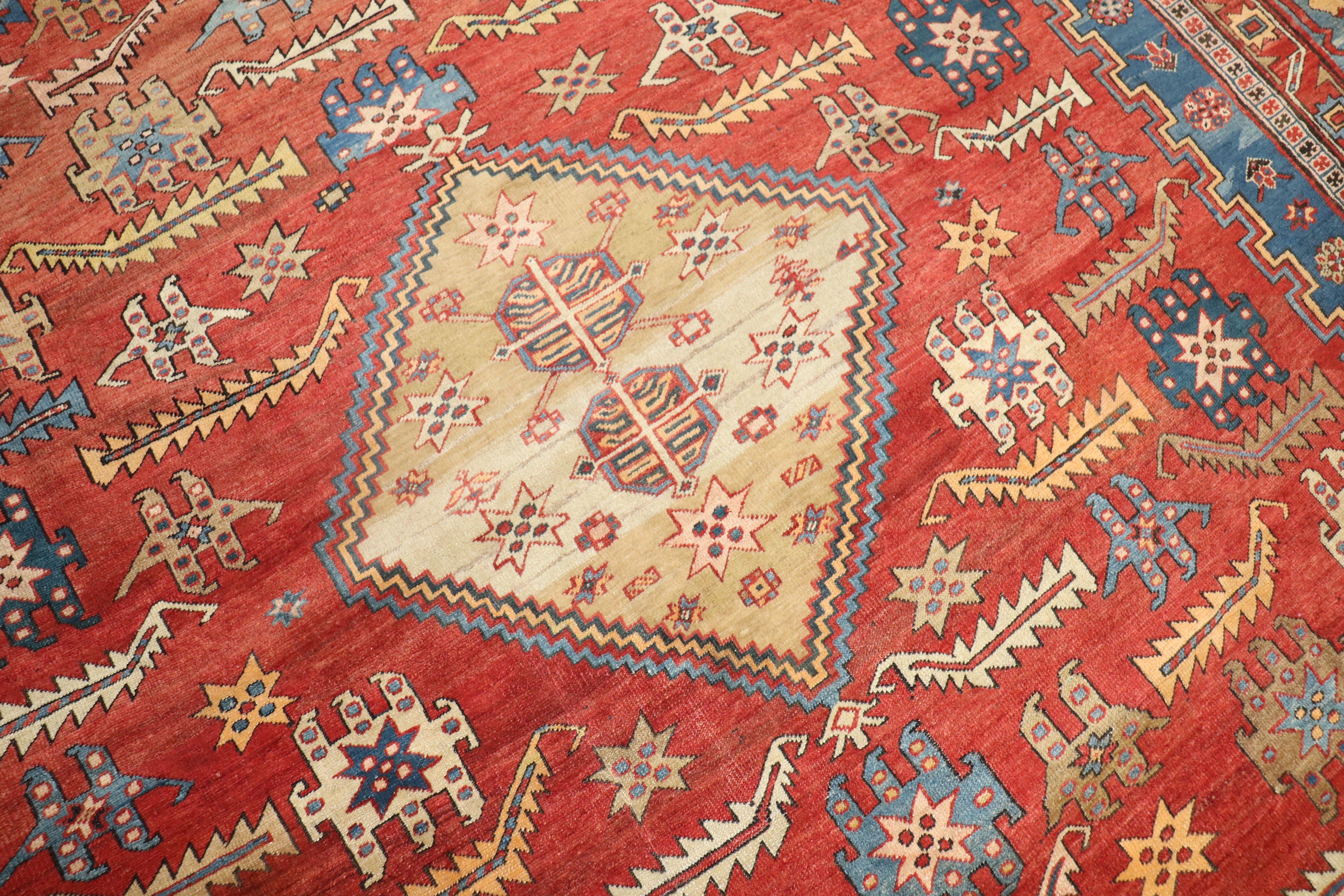 Antique Oversize Tribal Persian Bakshaish Rug For Sale 1